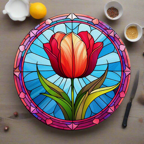 Tulip Circular Glass Suncatcher Worktop Saver
